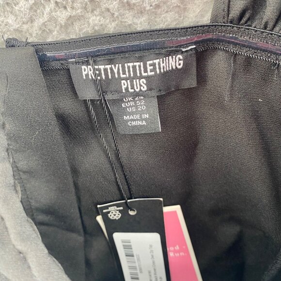 Pretty Little Thing Top Womens 20 Plus Black Cross Over Zip Underwire Bodice NWT - Picture 8 of 13